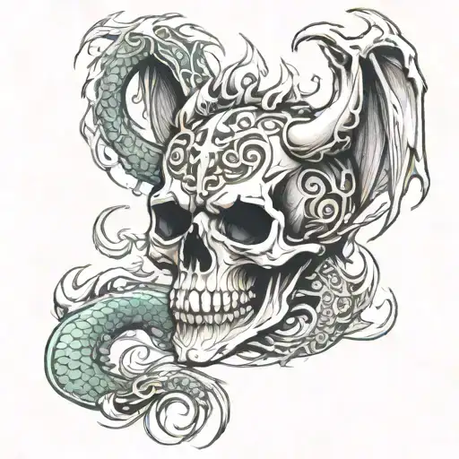 Skull Majesty Symbol Dragon