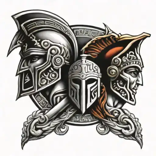 Greek & Spartan Back Tatoo