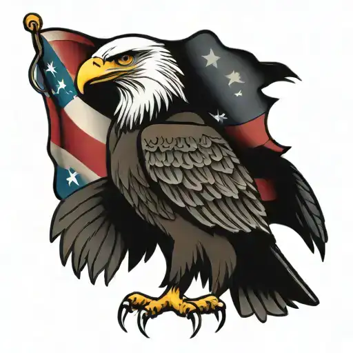 Patriotic Eagle Flag