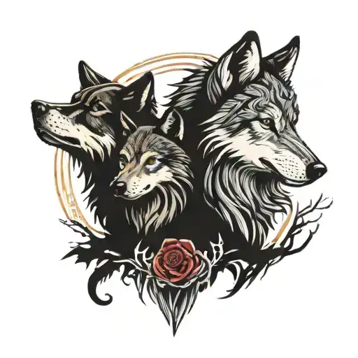 Wolf Surrounded Brothers 1 Sister