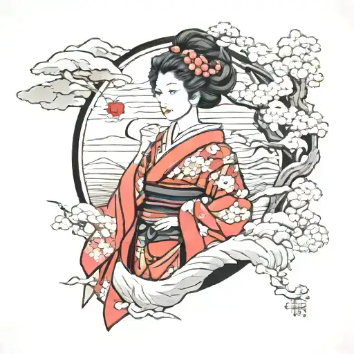 Japanese Neo Style Mountain Geisha