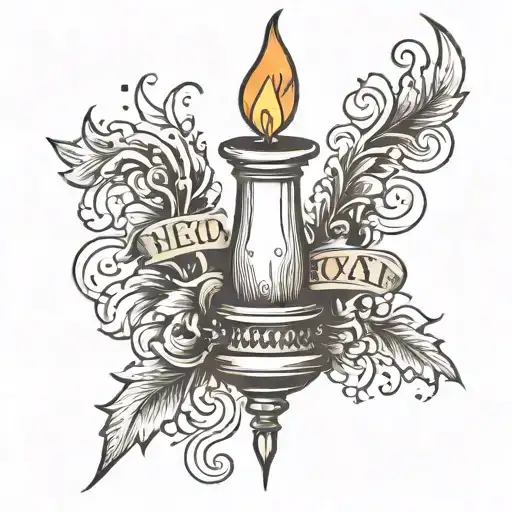 Word Thought Vertical Looking Like A Lit Candle