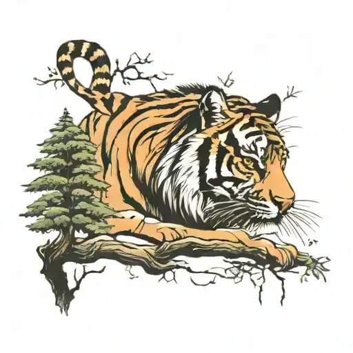 Tiger And Trees
