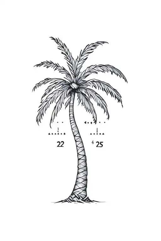 Palm Tree With Coordinates Beautifully Intertwined