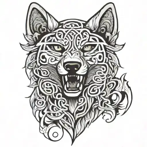 Celtic Wolf North American Indian