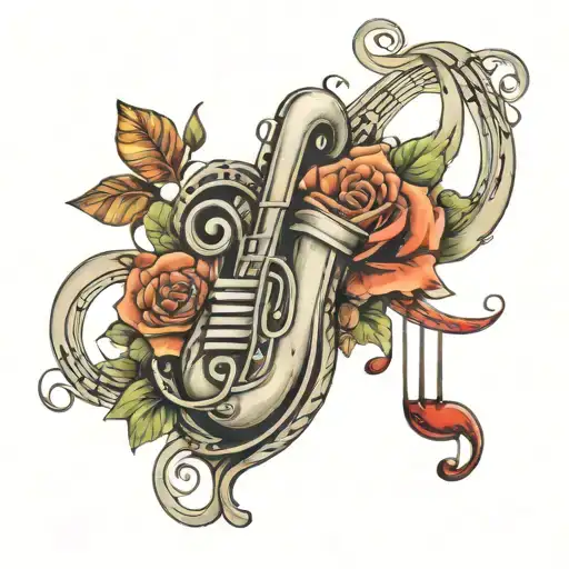 A Surreal Abstract Representation Of Love Intertwined With Music Notes