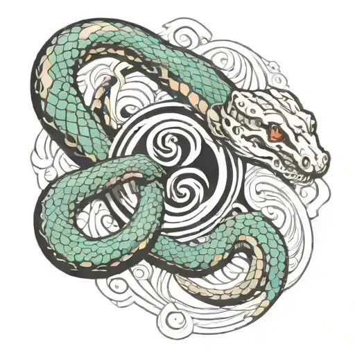 Snake Eating Infinity Creating An Yin Yang