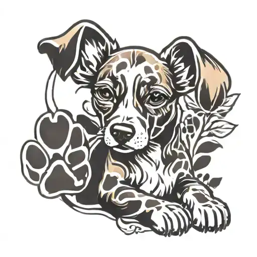 Hershey Girl With Dog Paw Print