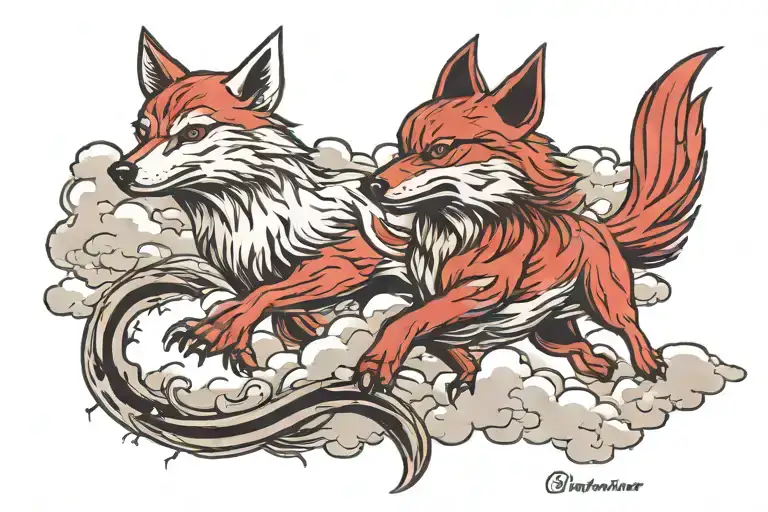 Clouds Wolf Cardinal Flying