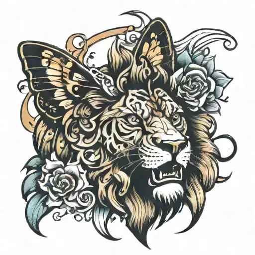 Butterfly Lion Face