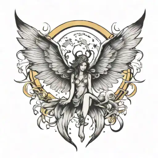 Moon And Fairy Wings Wrapped