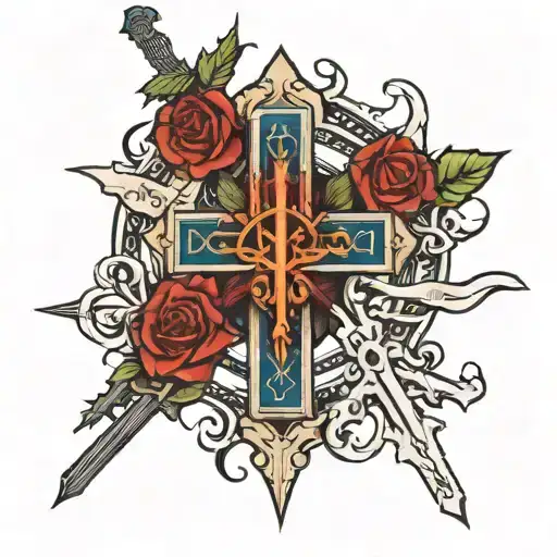 Click With Roman Numerals And In The Middle Three Crosses With Jesus Christ On Them