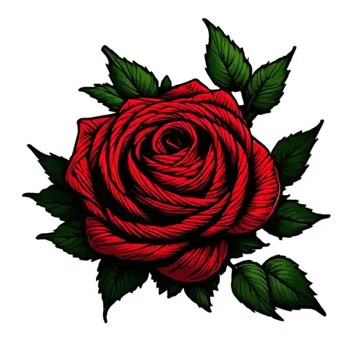 Rose Made Of Yarn Ball In The Shape