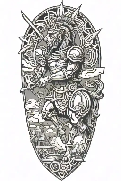 Odysseus And Trojan Horse Wooden