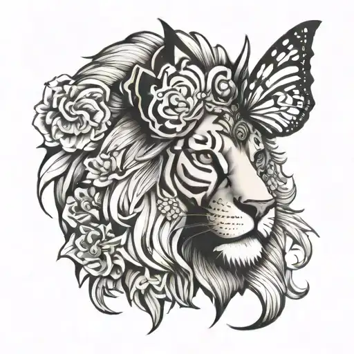 Butterfly Lion Face