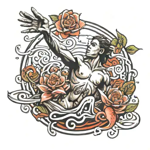 Want To Be Free With Arm Reaching Out Of Water