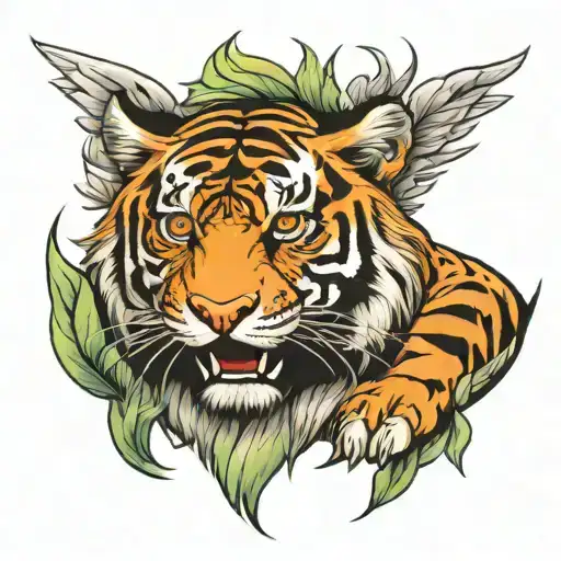 Bengal Tiger Mixed With Eagle
