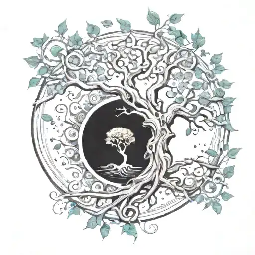 Circle Tree Of Life Sun Shining