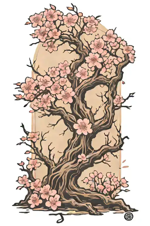 Elden Tree With Cherry Blossoms