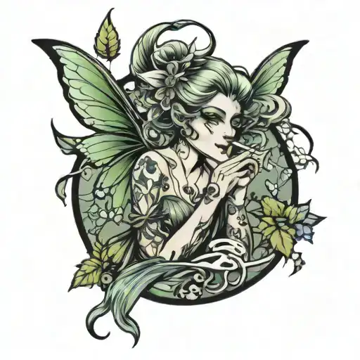 Fairy Smoking Weed