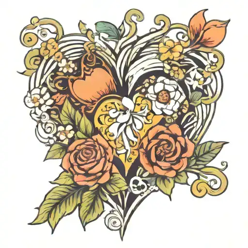 Heart Made Of Flowers Intertwined Symbolizing Birth Flowers