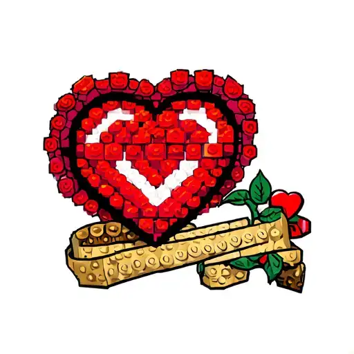 Love Heart Made Of Lego