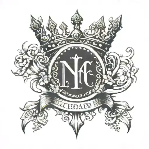 Crown With Roman Numerals Intertwined