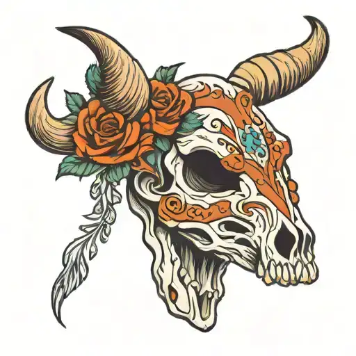 Longhorn Skull Adorned