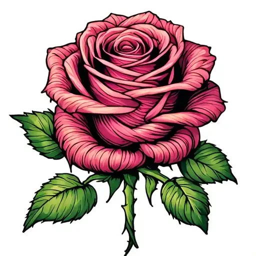 Rose Made Of Thick Yarn