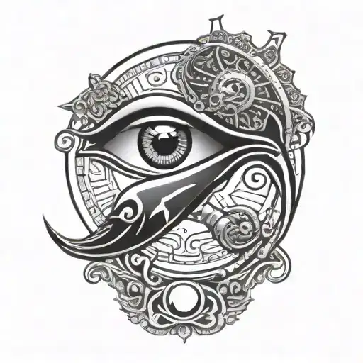 Eye Of Horus And Eye Of Ra In A Ying Yang Symbol Style