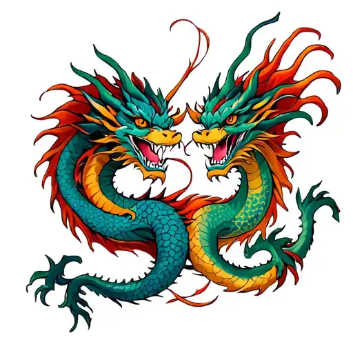 Twin Dragon Intertwined