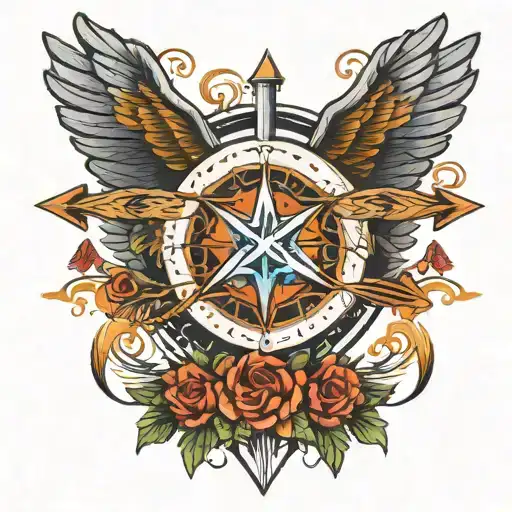 Arrow And Wings Spread Wide