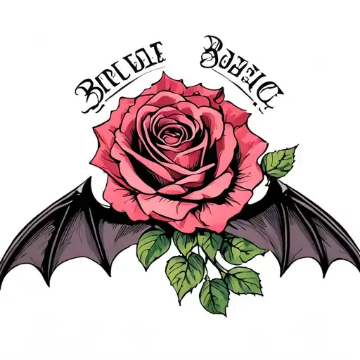 Bat Wings And Rose