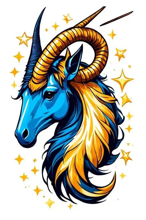 Capricorn Symbol With Stars