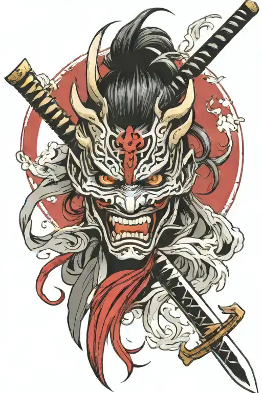 Just Oni Mask Katana Sword Piercing