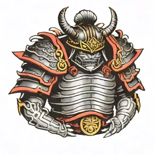 Samurai Armor Shoulder Tattoo Design