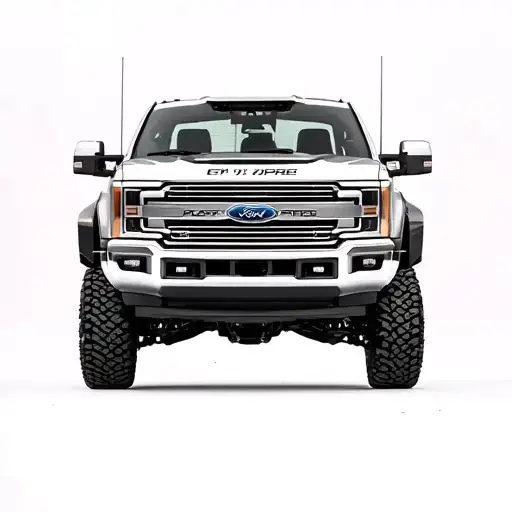 Lifted 2022 Black Ford 250 With Platinum Trim And Crew Cab After Market Tires