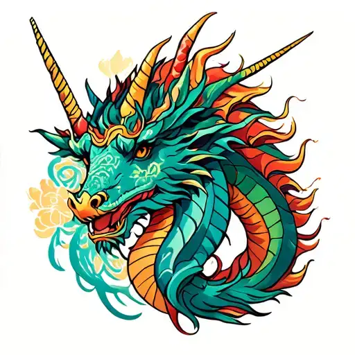 Dragon And Unicorn Surrounded