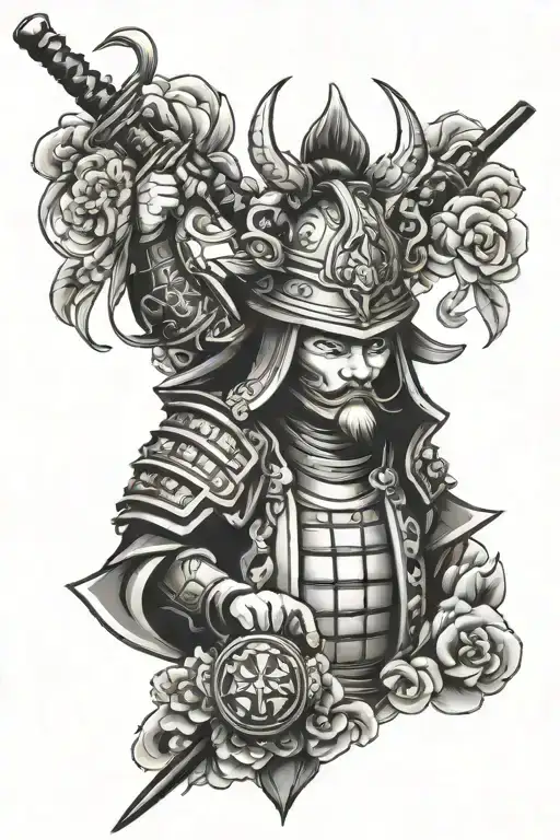 Samurai Chess Tattoo Design