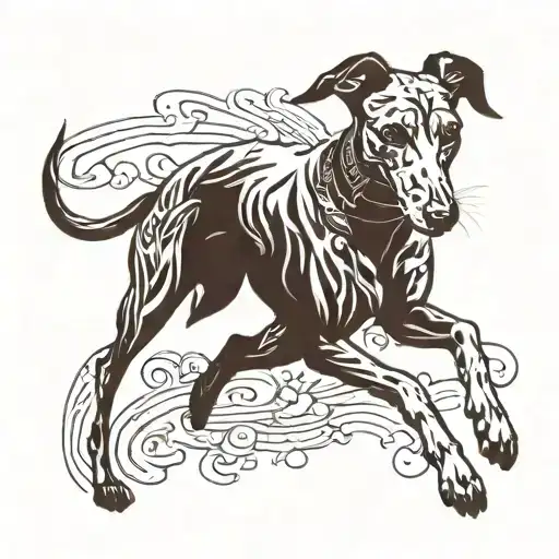 Whippet Dog Silhouette Running