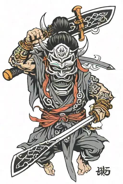 Just Oni Mask Katana Sword Piercing