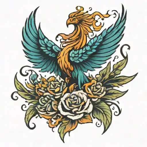 Complete Ave Phoenix Rising From The Ashes Flying Upwards