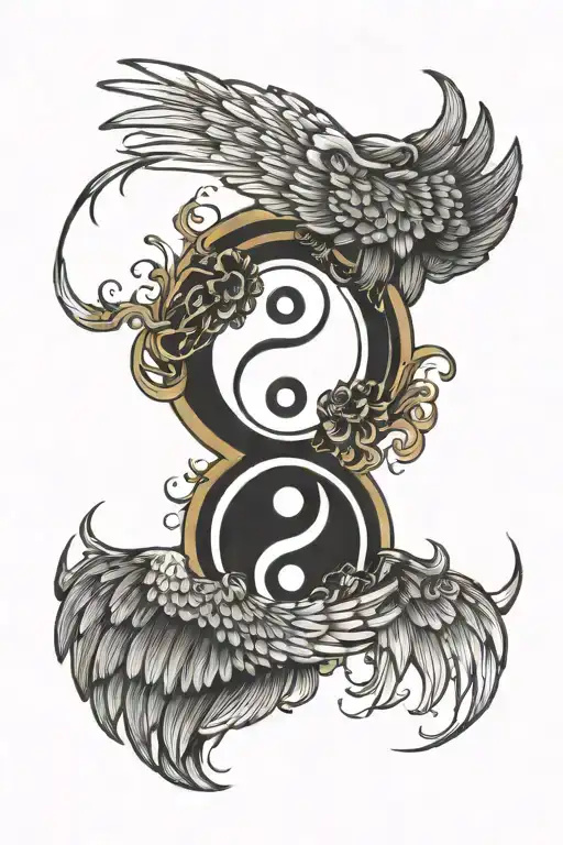 Wings Yin Yang Symbol