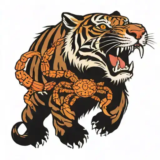 1998 Date Of Birth With Tiger Head And Crab Beside