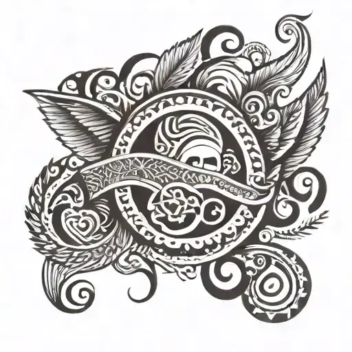 Tribal With Kids Name On It Shoulder