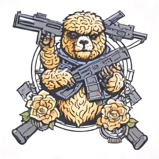 Alpaca Navy Seal With Machine Gun