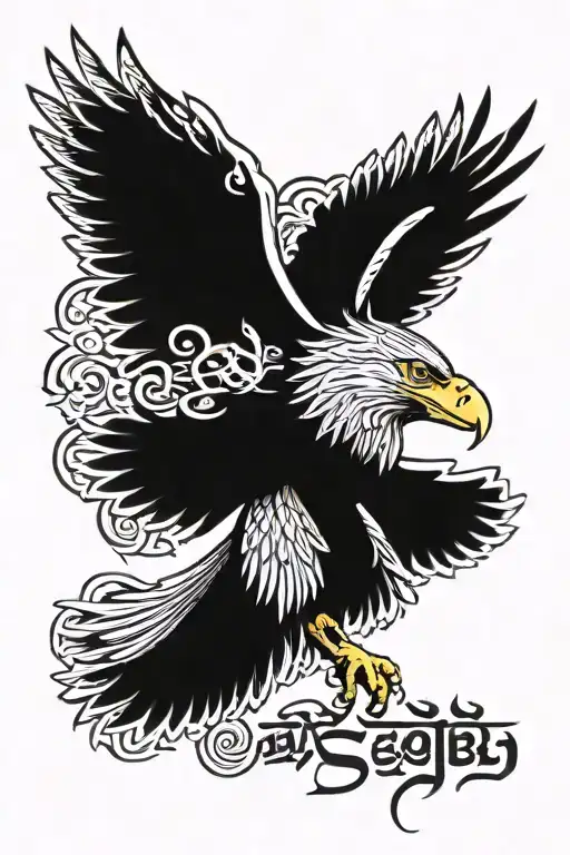 Eagle With Hindi Mantra Written