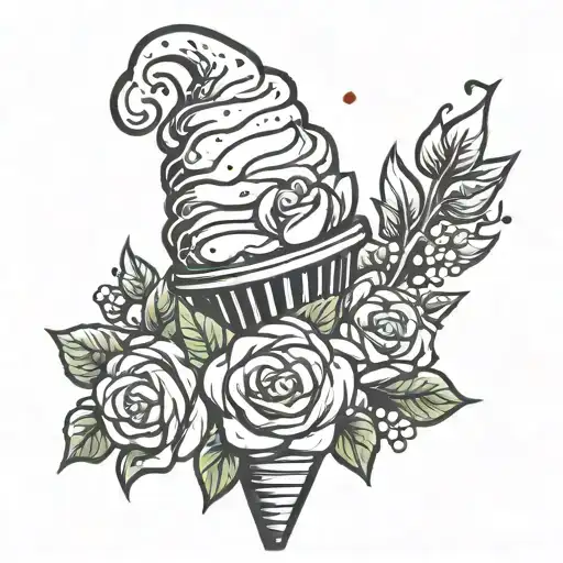 Traffic Cone Ice Cream Strawberry Rose