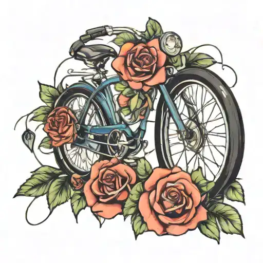 Bike And Rose Wrapped