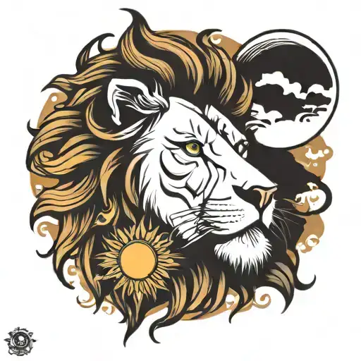 Lion With Sun Rising